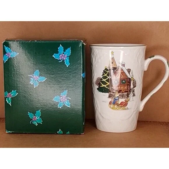 Mikasa English Countryside "SLEIGH RIDE" Cappuccino Mug In Box - Picture 1 of 8